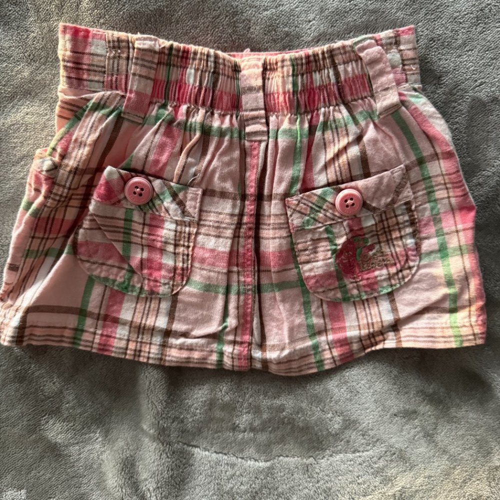 EUC OshKosh B'gosh Plaid Skirt w/ Built-in Bloomers Sz 6 mos - Picture 3 of 4
